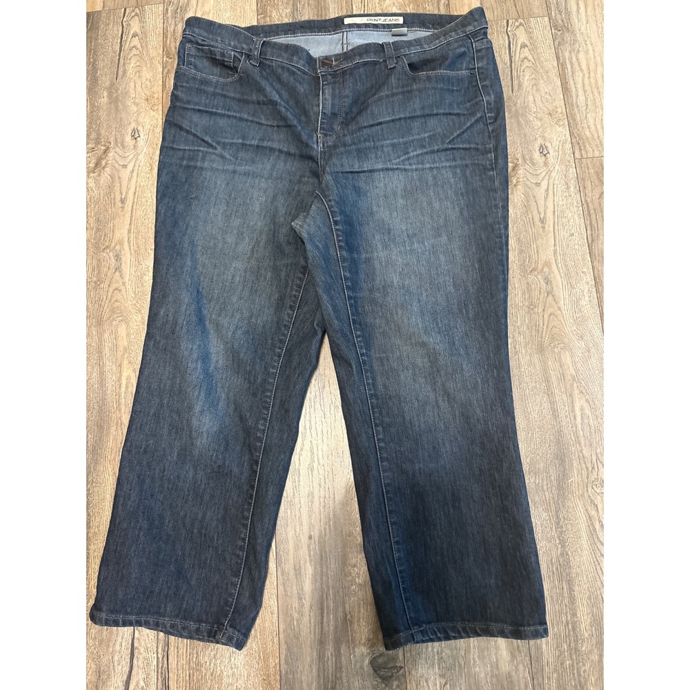DKNY Jeans Womens Size 16W Dark Wash Straight Leg Denim Pants